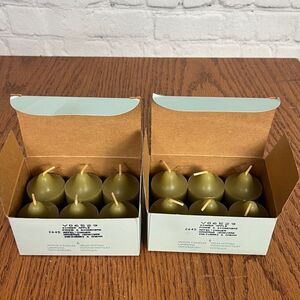 PartyLite Ginger Apple scented & Green colored 2” Votive candles 12 total